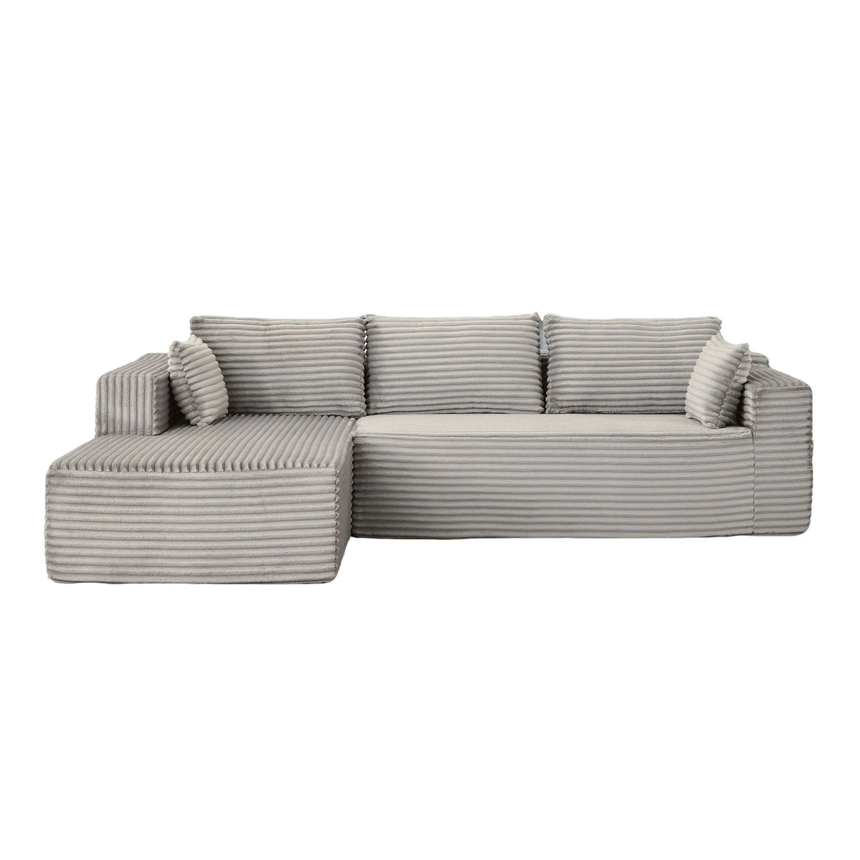 Compression Sectional Couch With Comfy Chaise, Boneless L Shape Sofa With Deep Seat - Furniture Home Direct