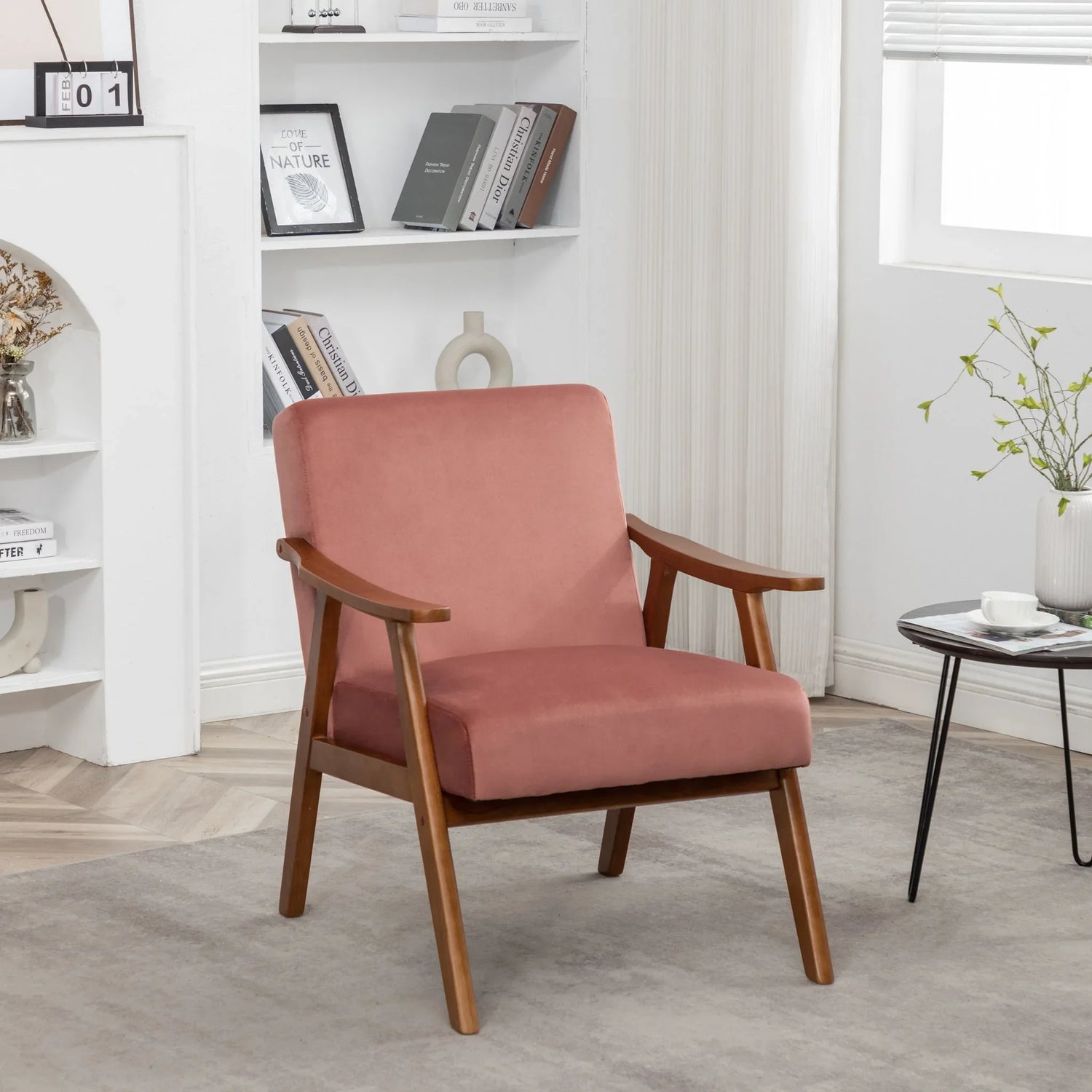 Accent Chair, Classic Mid Century Modern For Extra Seating - Furniture Home Direct