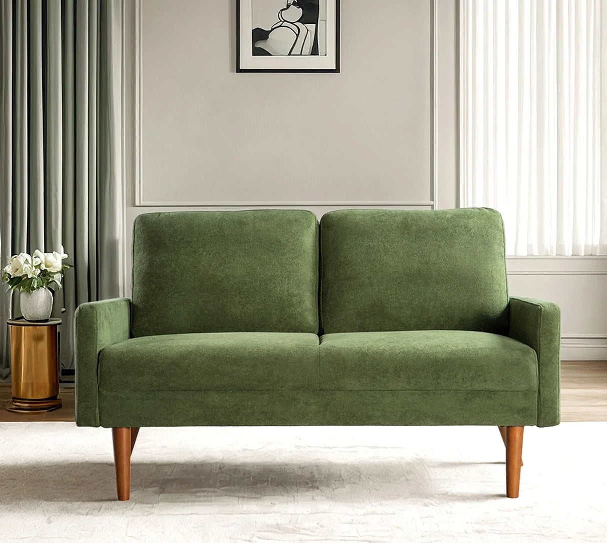 Loveseat Sofa, European Style With Sleek Design, Modern & Vintage Flair, Upholstered 2 Seater Couch - Furniture Home Direct
