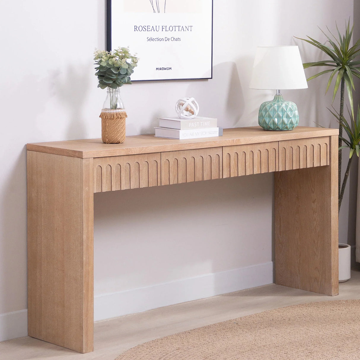 Modern Console Table With 4 Drawers, Entryway Table - Furniture Home Direct