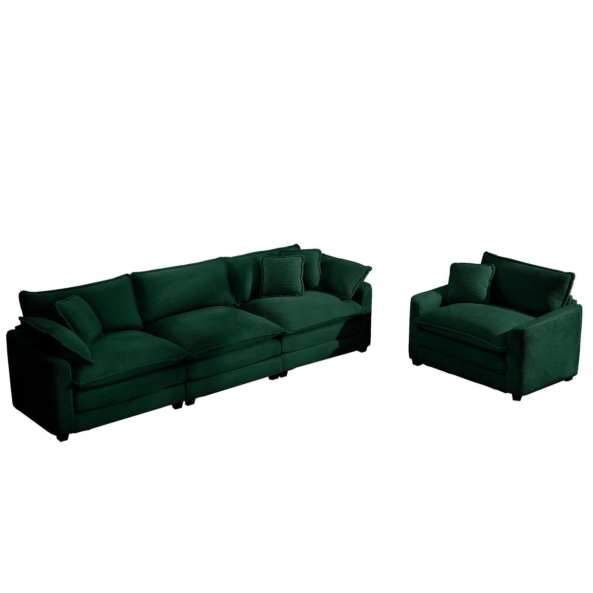 Elegant Corduroy Oversized Sectional Sofa Set With Deep Seats And Flexible Layout - Furniture Home Direct