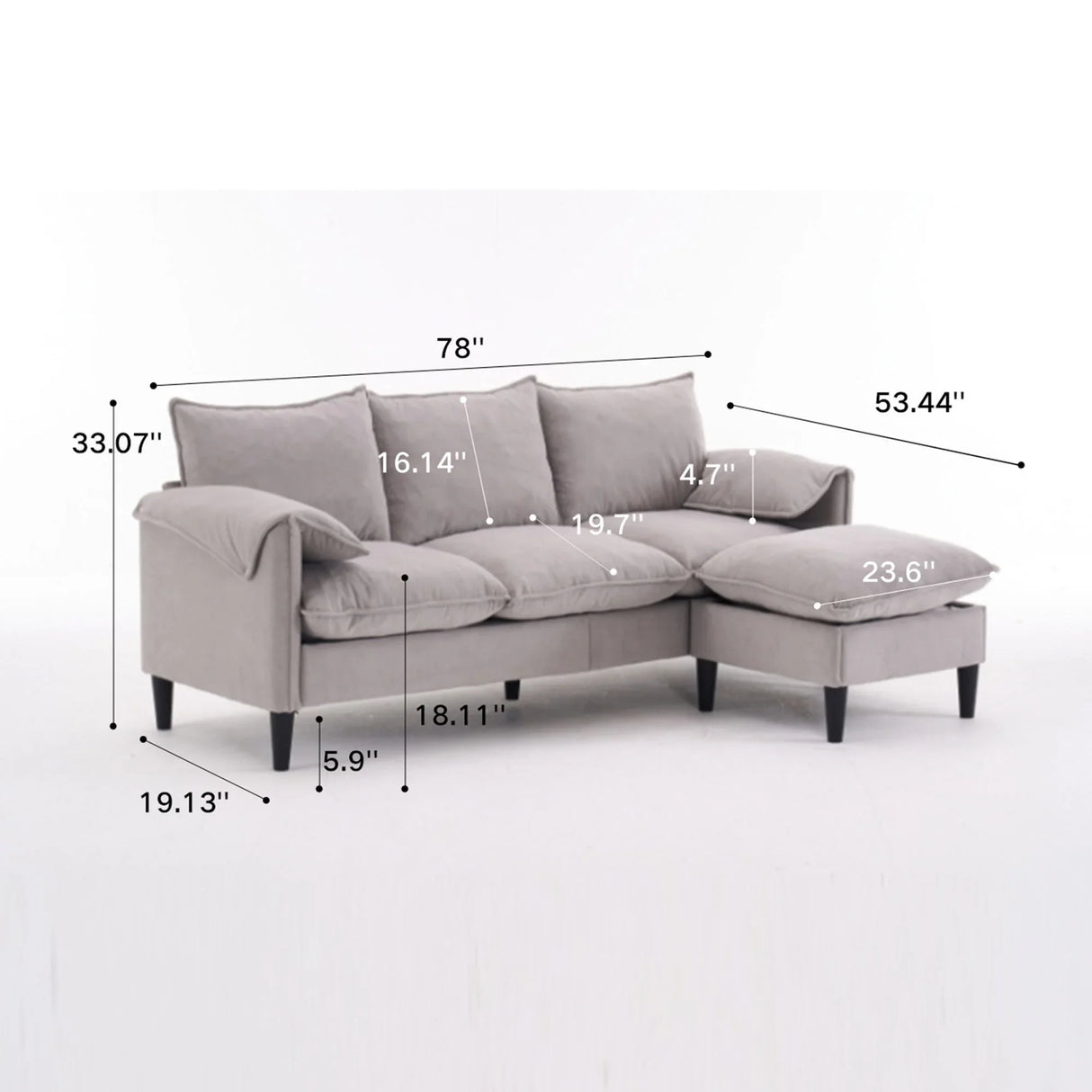 Convertible Combination Sofa With Footstools With Storage - Furniture Home Direct