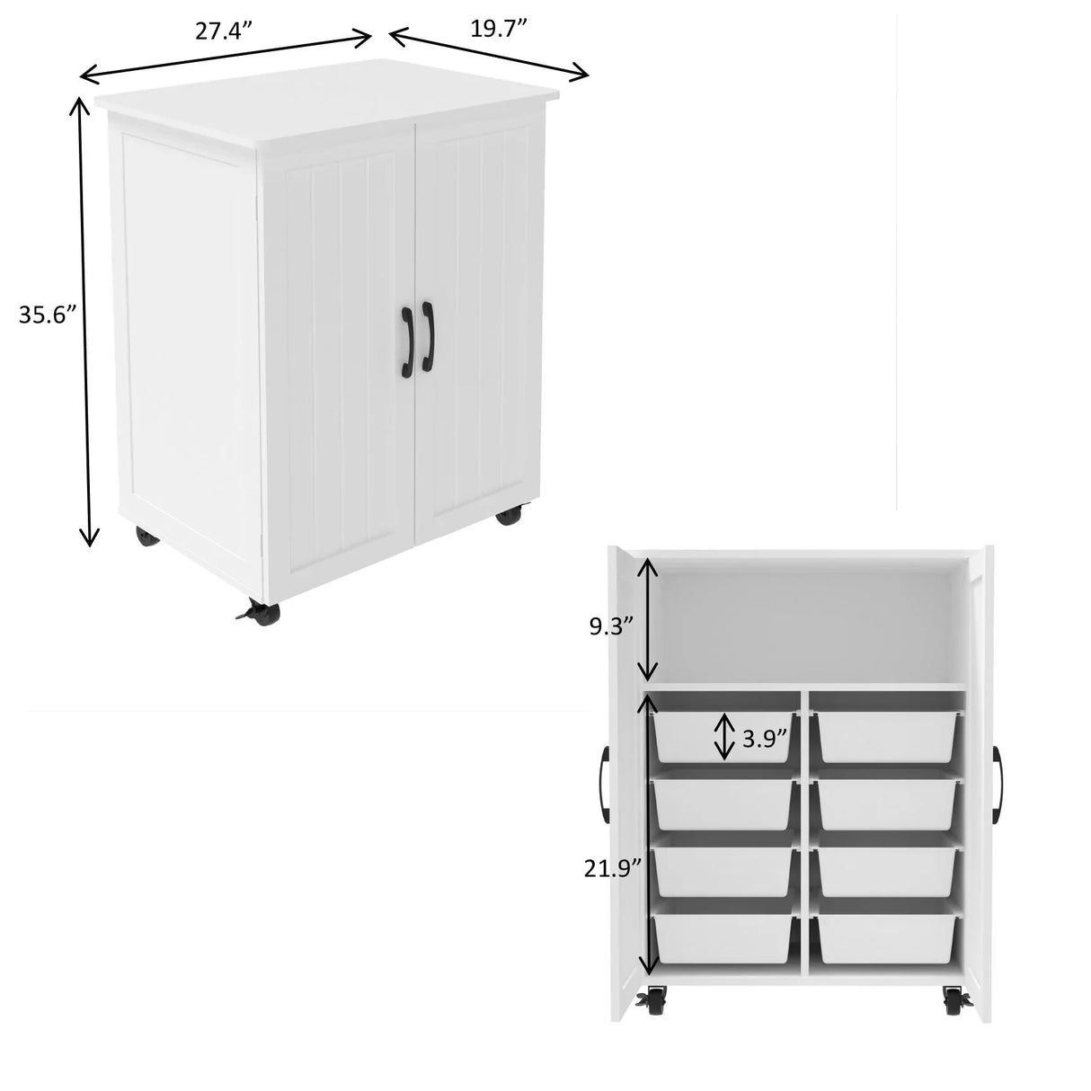 Sturdy Storage Cabinet With Large Capacity For Living Room, Bedroom, Kitchen - White - Furniture Home Direct