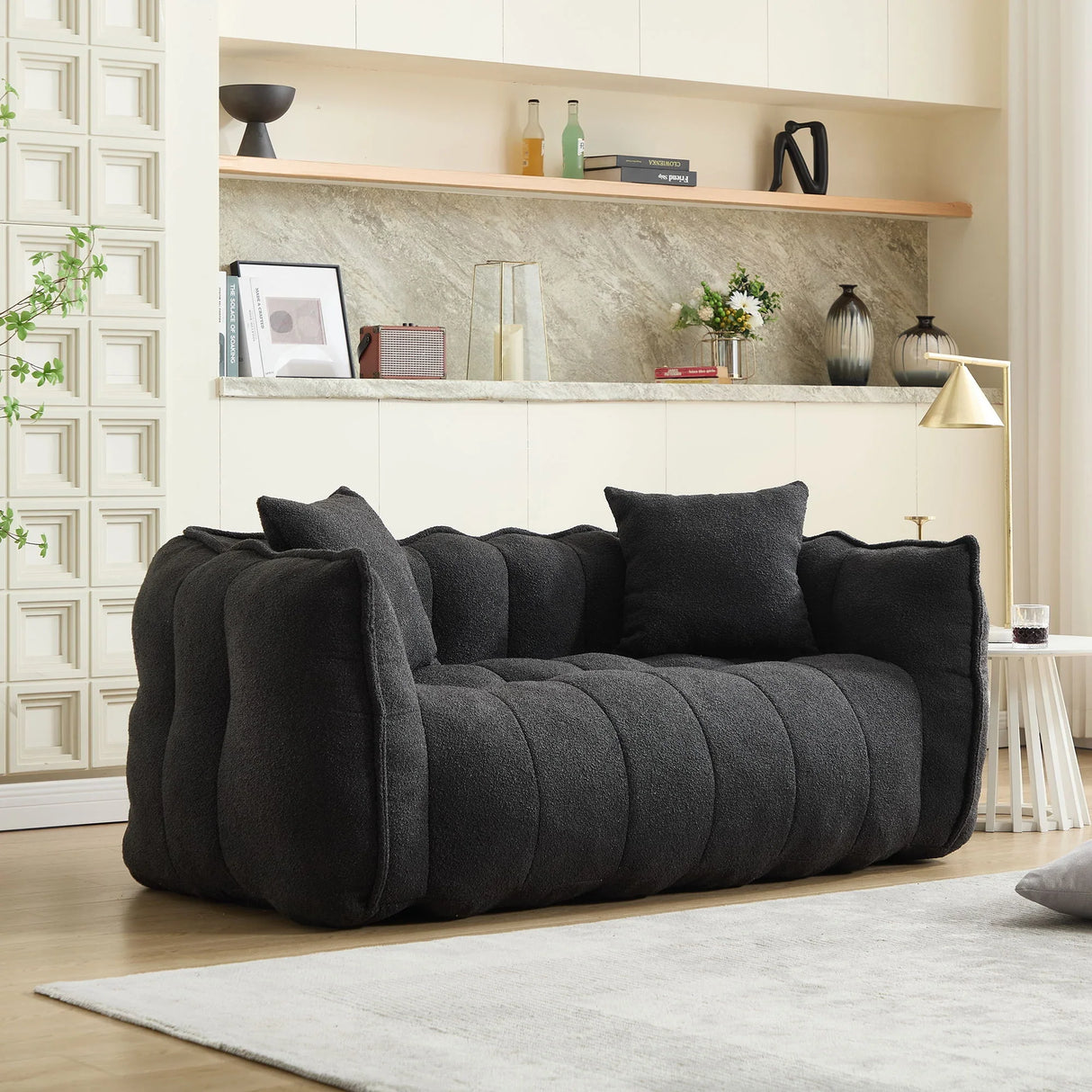 Cozy Beanbag Chair With High Resilience Foam Core For 2 - Furniture Home Direct