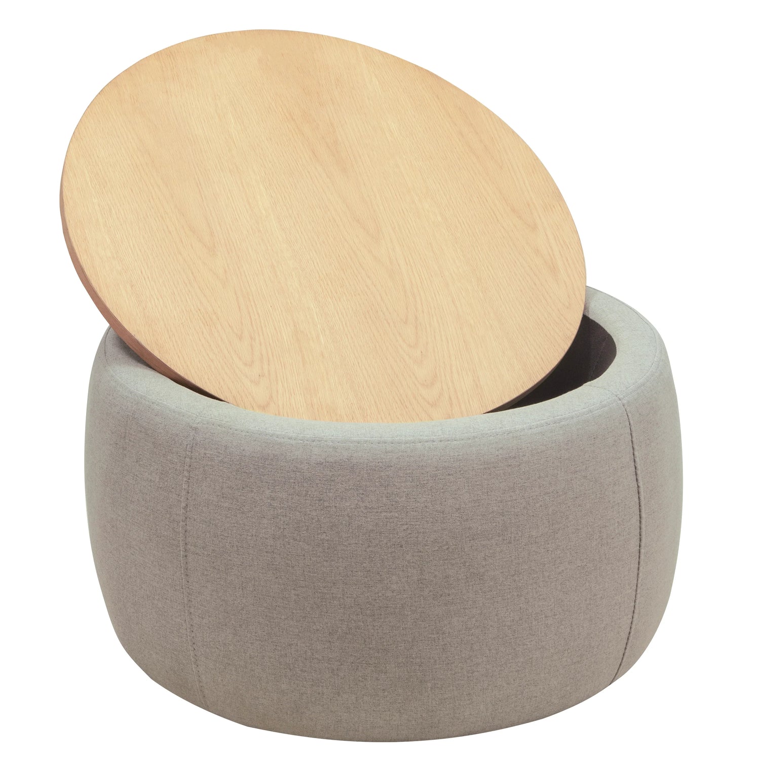 Round Storage Coffee Table - Grey - Furniture Home Direct