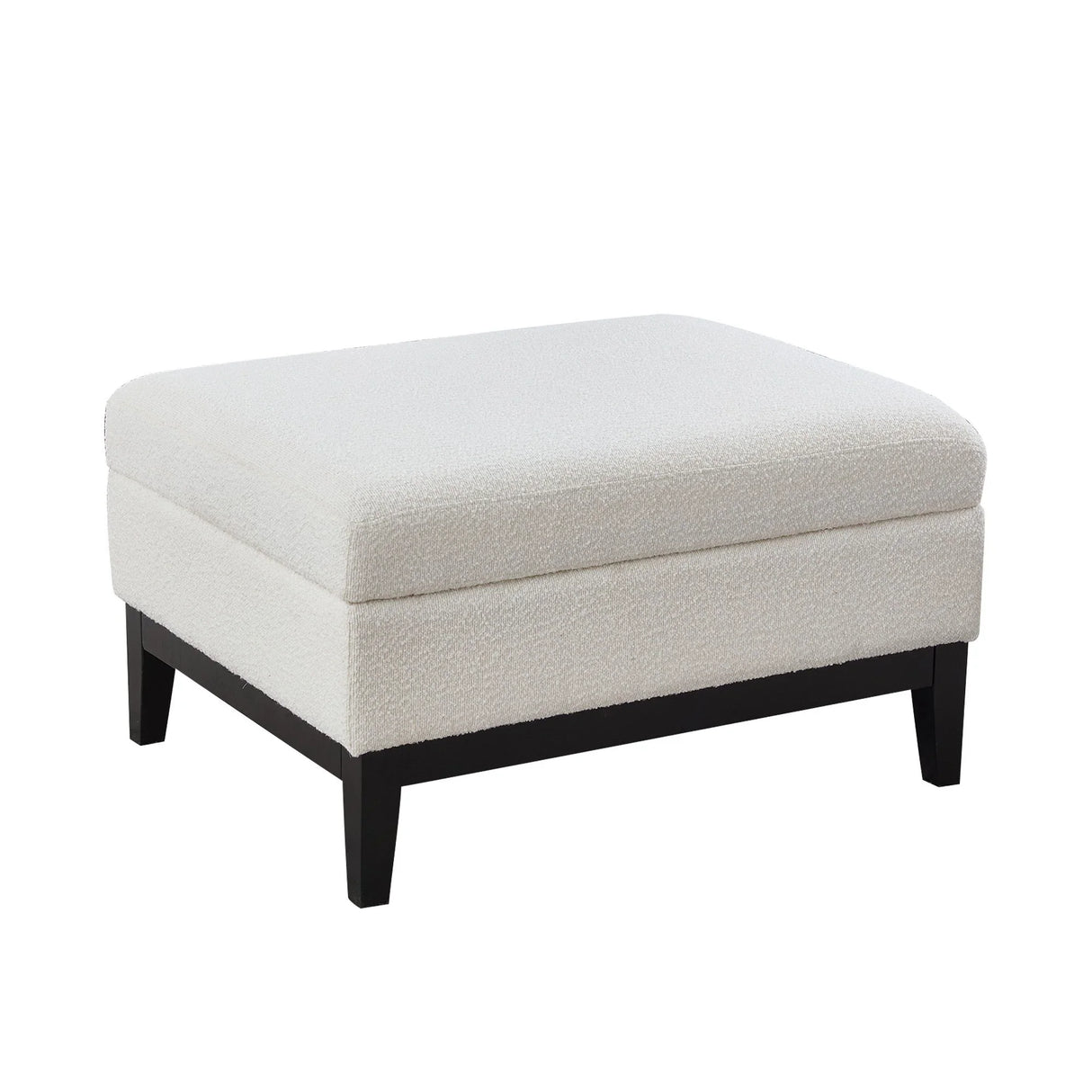 Upholstered Storage Ottoman With Reversible Lid Coffee Table With Rubberwood Legs - Furniture Home Direct