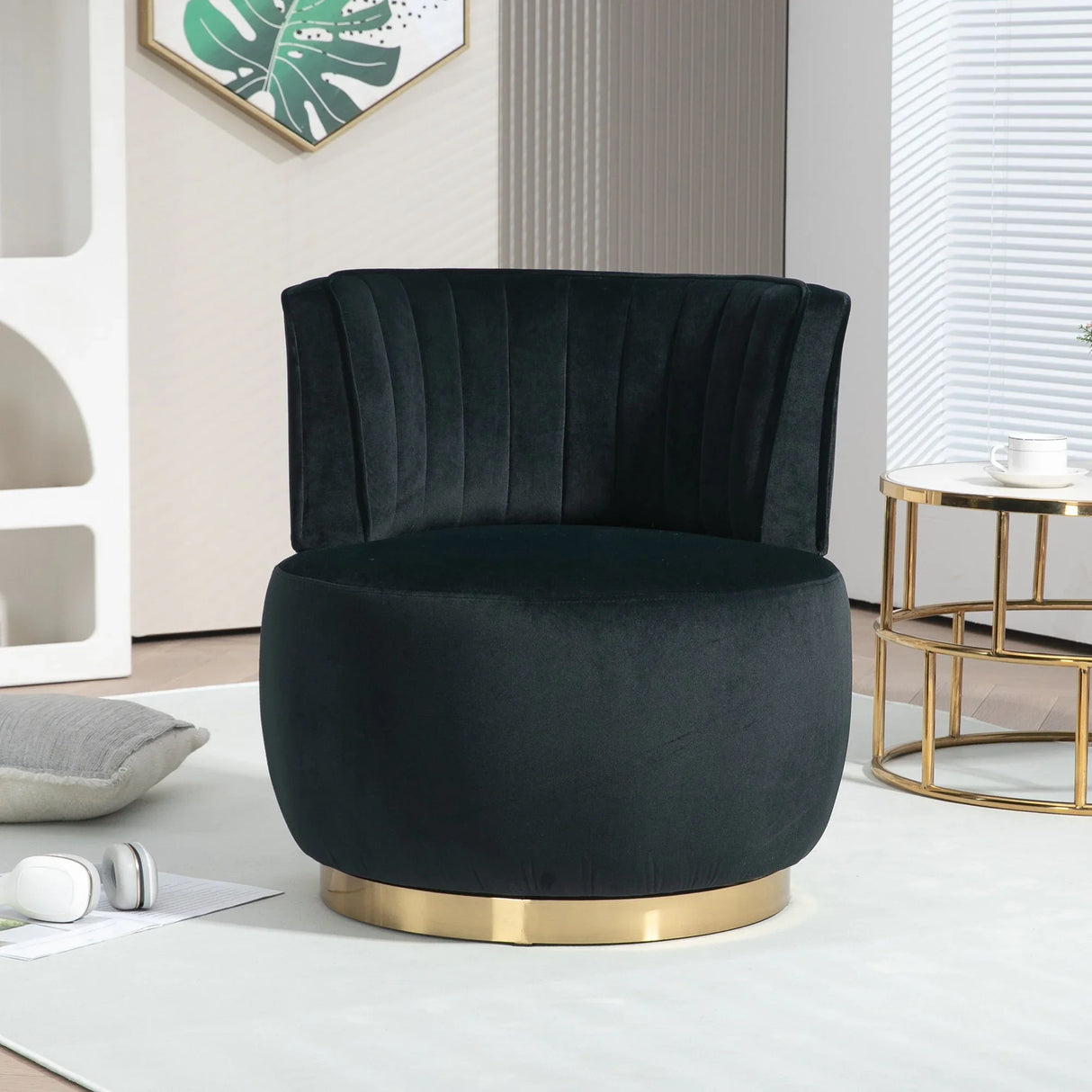 360 Degree Swivel Cuddle Barrel Accent Sofa Chair