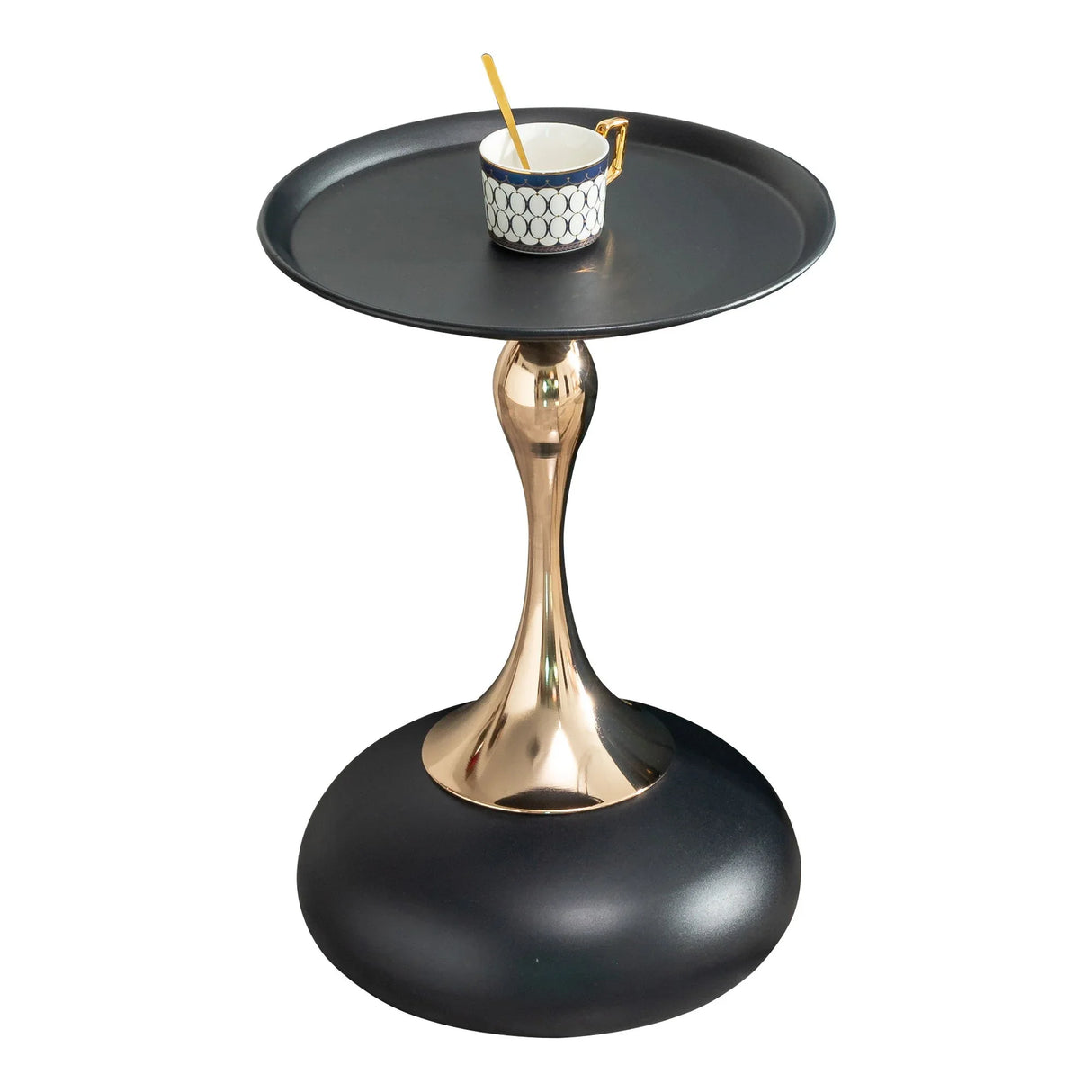 Modern Round Side Table For Small Spaces With Carbon Steel Construction - Furniture Home Direct
