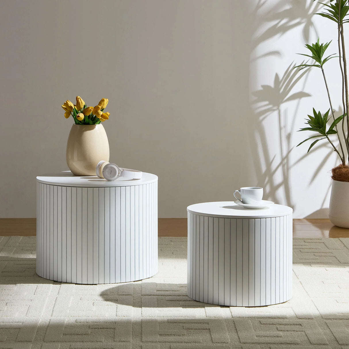 Handcrafted Nested Table Set, 2 Pieces - Furniture Home Direct