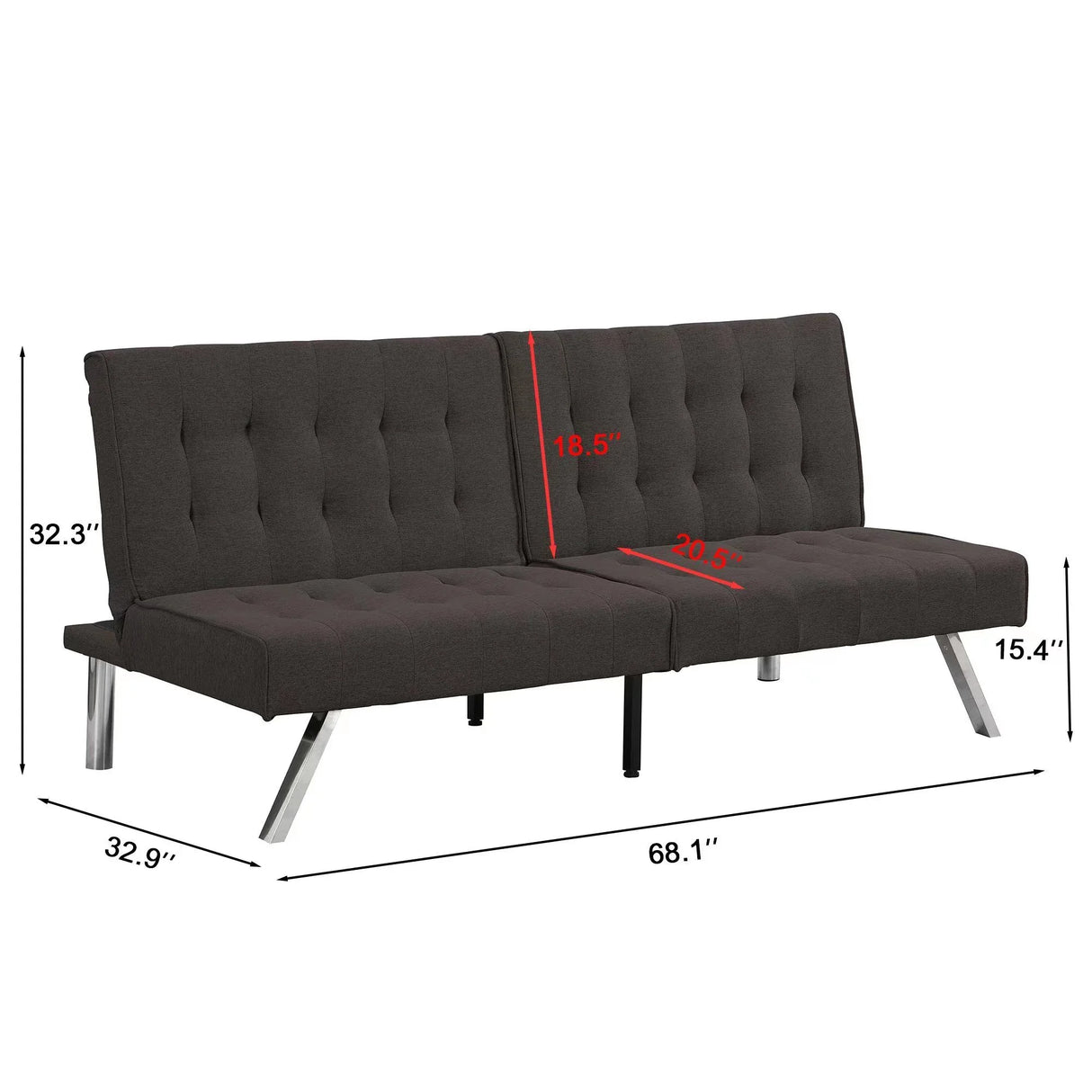Modern Sofa Bed With Wood Frame And Stainless Legs - Furniture Home Direct