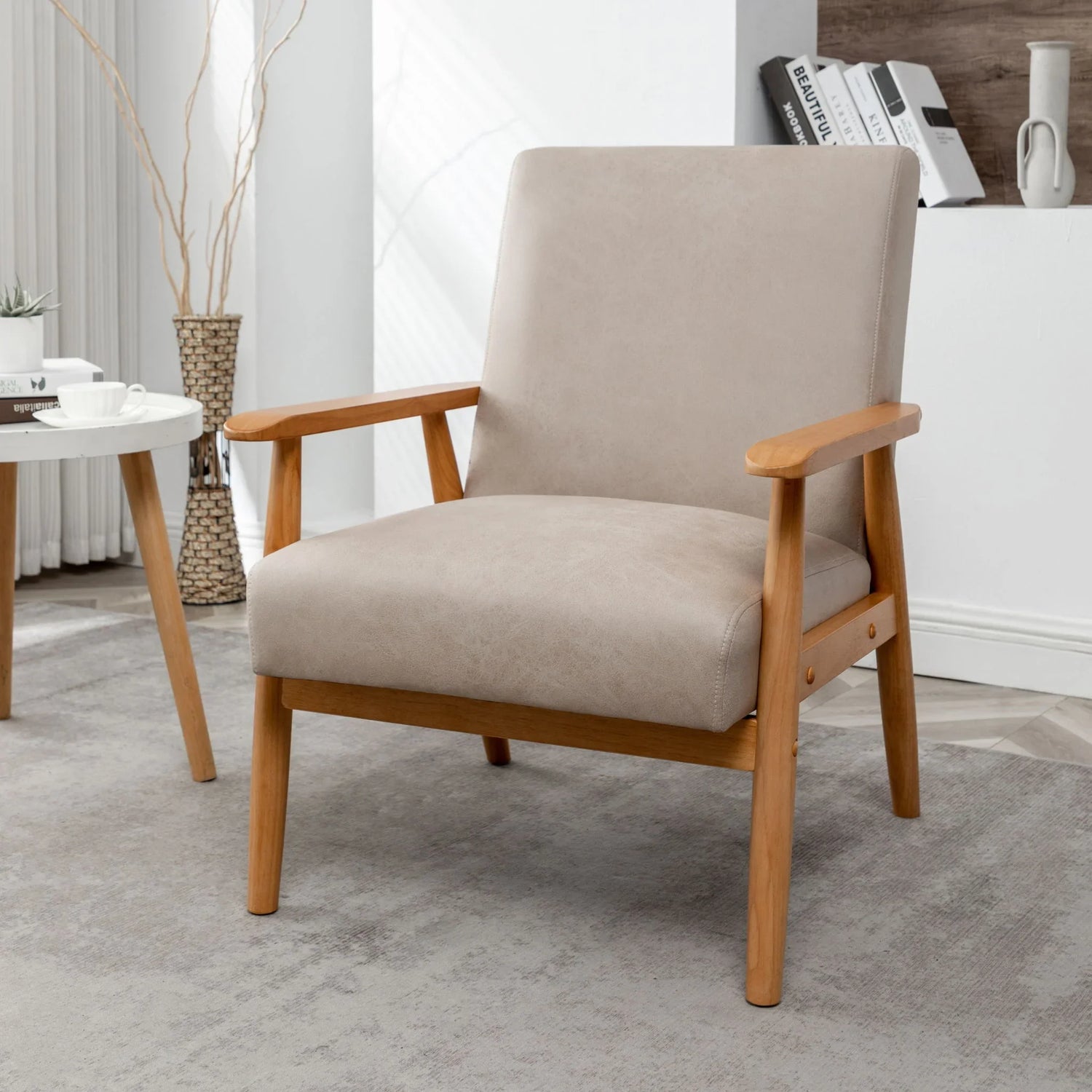 Wide Classic Mid-Century Modern Arm Chair - Furniture Home Direct