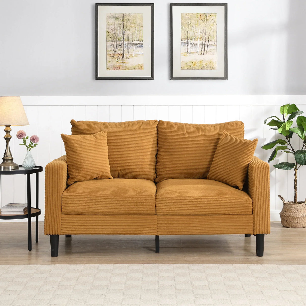 Modern Upholstered Loveseat Sofa, High Resilience - Furniture Home Direct