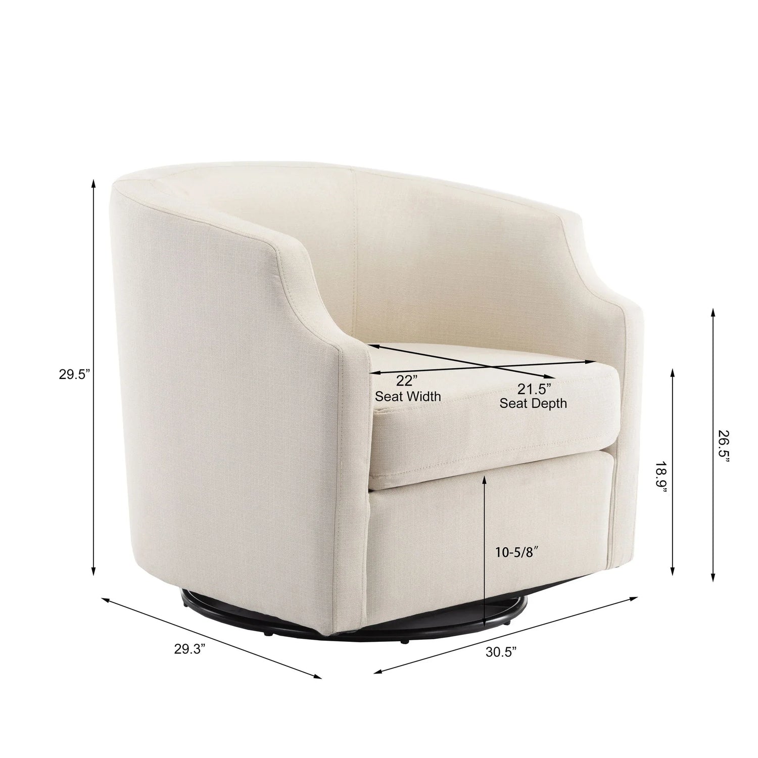Isabelle - Swivel Glider Barrel Chair - Furniture Home Direct