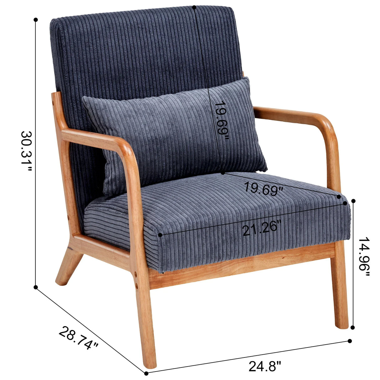 Accent Arm Chair With Pillow Upholstered - Furniture Home Direct