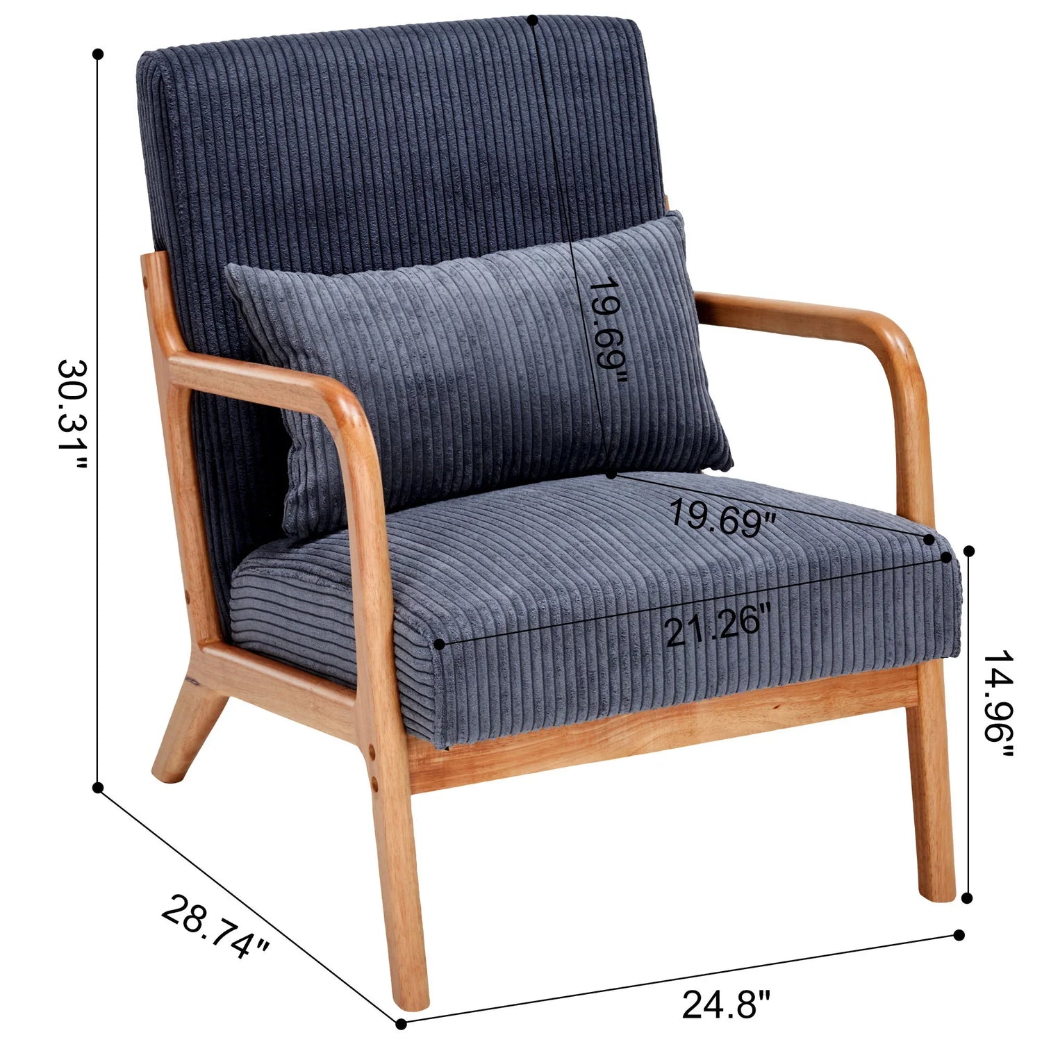 Accent Arm Chair With Pillow Upholstered - Furniture Home Direct