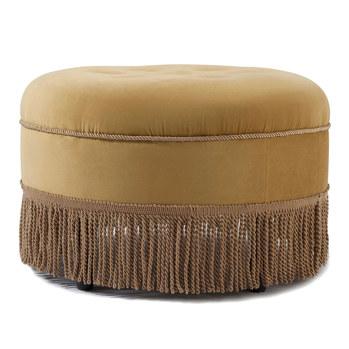 Yolanda - Luxurious Upholstery Round Upholstered Accent Ottoman - Furniture Home Direct
