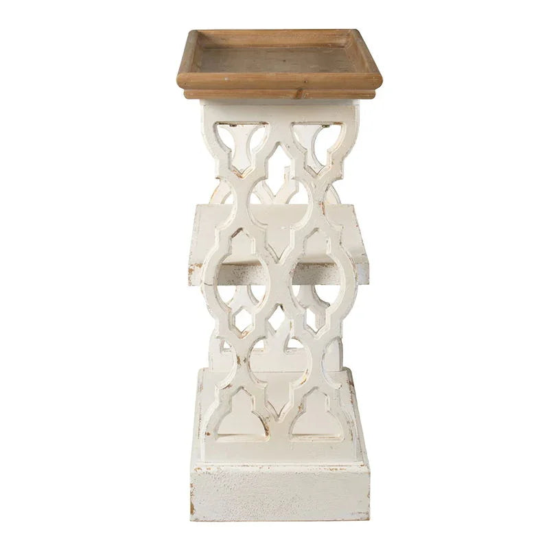 Distressed Wood Shelf Tray, French Country Console Table - Brown / Antique White - Furniture Home Direct