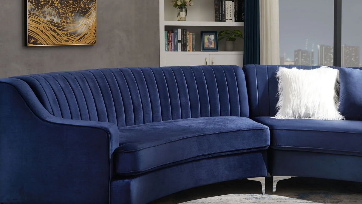 Velvet Curved Sofa - Furniture Home Direct
