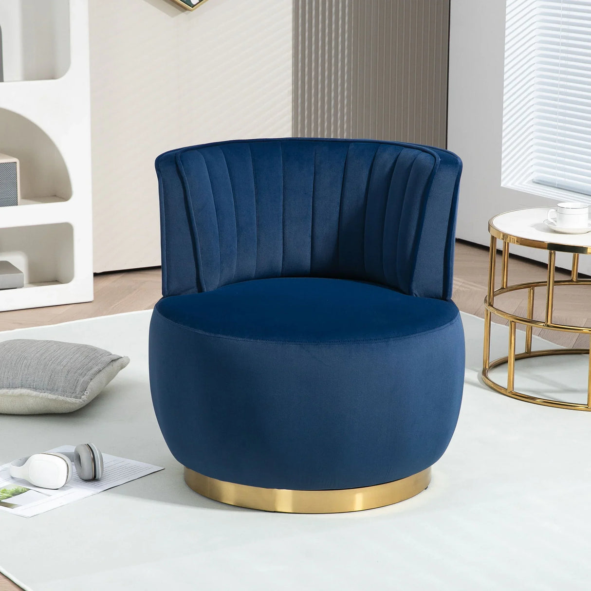 360 Degree Swivel Cuddle Barrel Accent Sofa Chair