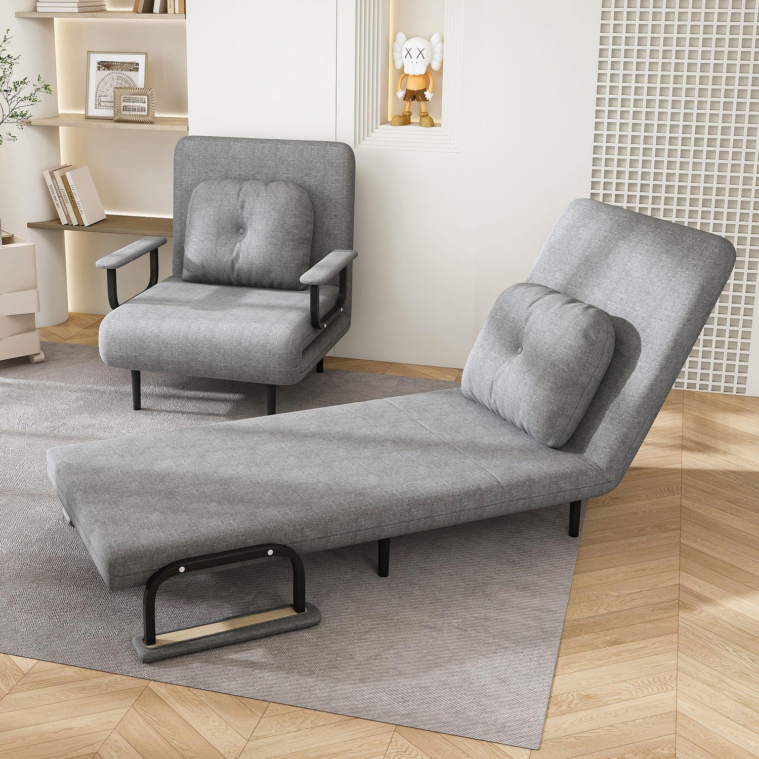 3 In 1 Convertible Folding Sofa Bed With Adjustable Backrest And Pillow - Furniture Home Direct