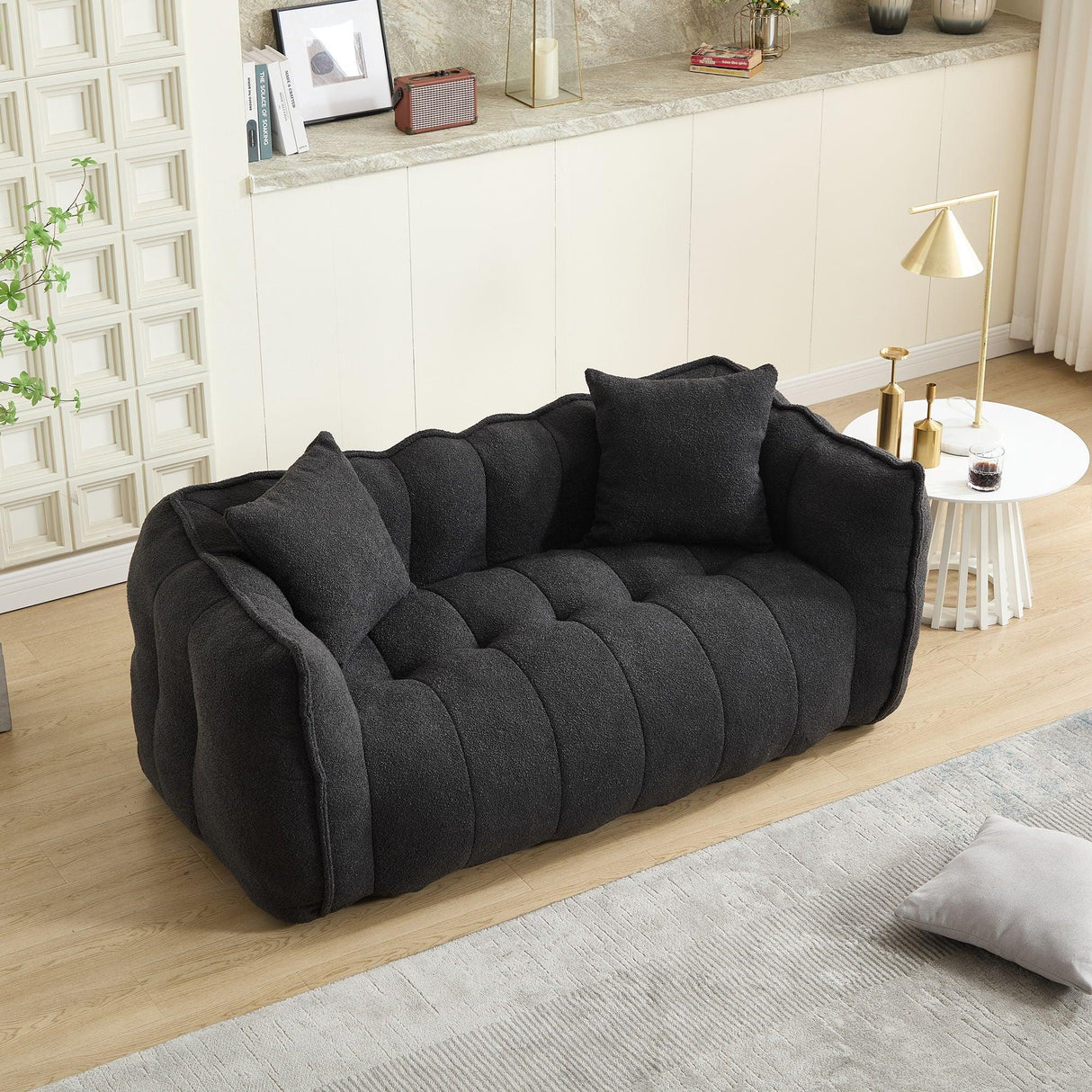 Cozy Beanbag Chair With High Resilience Foam Core For 2 - Furniture Home Direct