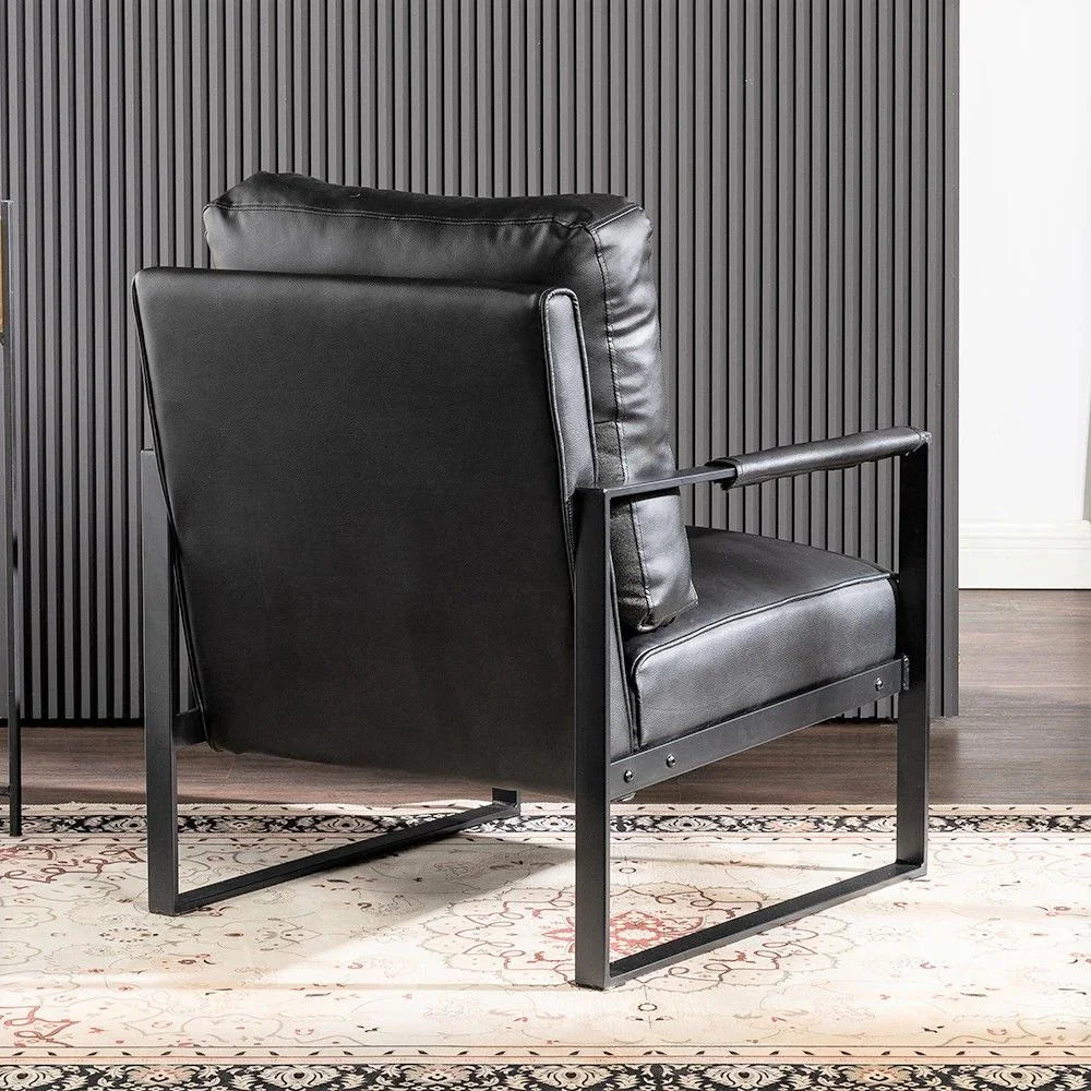 Classic Mid Century Modern Accent Chair With Durable Square Metal Frame, Armchair - Furniture Home Direct