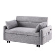 Pull Out Sleep Sofa Bed Loveseats Sofa Couch With Adjsutable Backrest, Storage Pockets, 2 Soft Pillows, USB Ports For Living Room, Bedroom, Apartment, Office - Furniture Home Direct