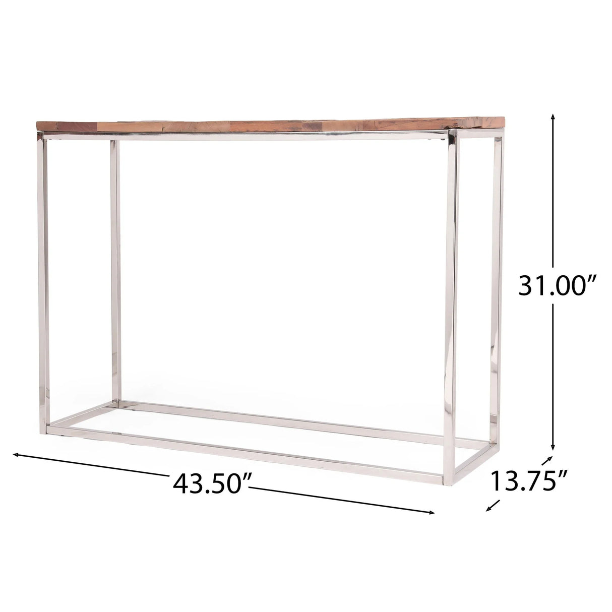 Console Table - Brown / Silver - Furniture Home Direct