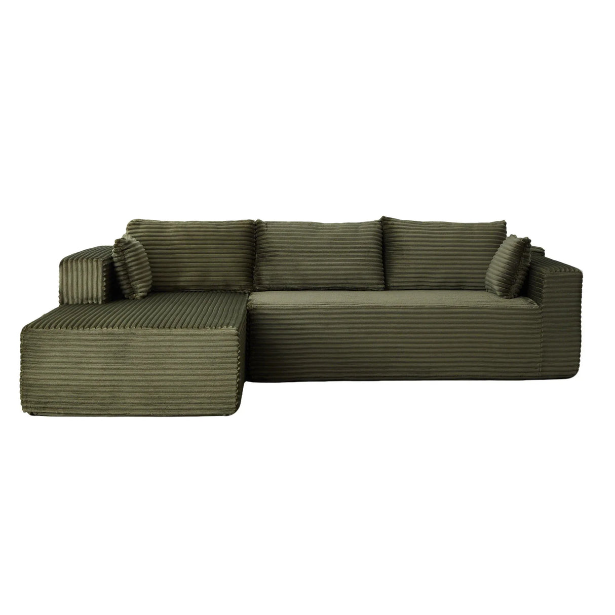 Compression Sectional Couch With Comfy Chaise, Boneless L Shape Sofa With Deep Seat - Furniture Home Direct