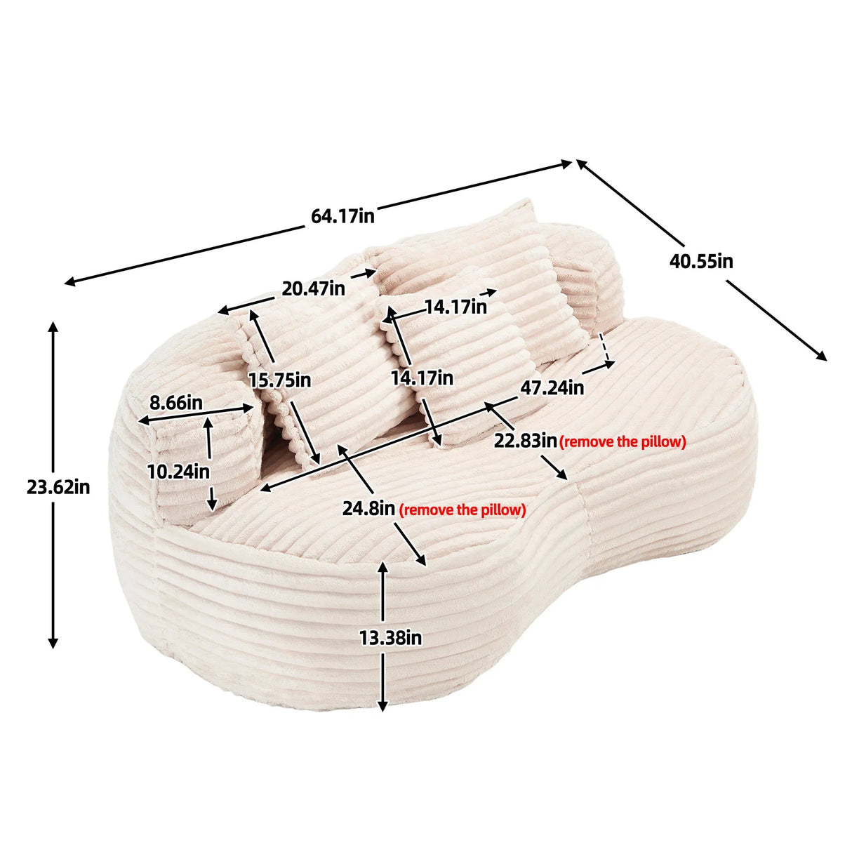 Bean Bag, Lazy Sofa Comfort Lounger High Back Chair - Furniture Home Direct