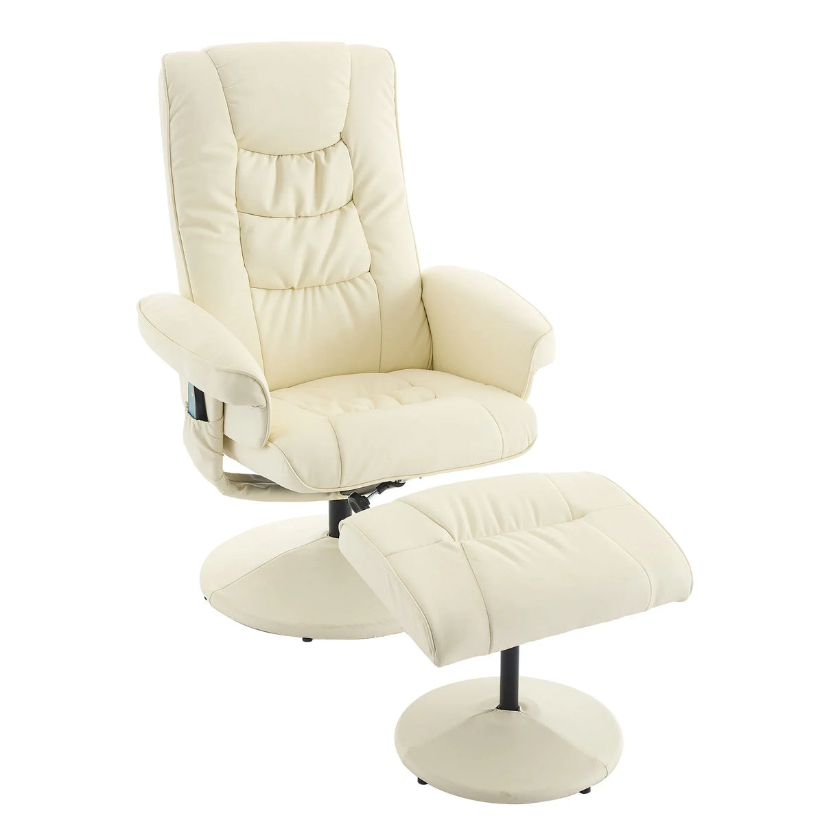 Recliner Chair With Ottoman, 360° Swivel Massage Lounge Chair With 5-Point Vibration & Heated Seat - Furniture Home Direct