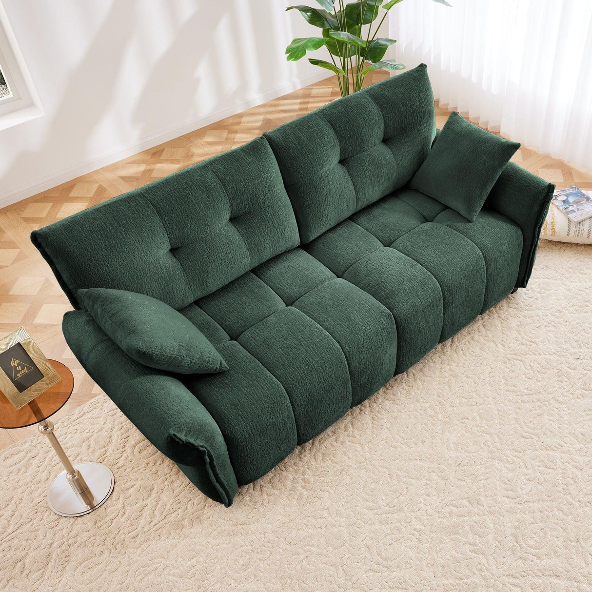 Modern Sofa & Pillows, Textured Cover, High Rebound Cushions - Furniture Home Direct