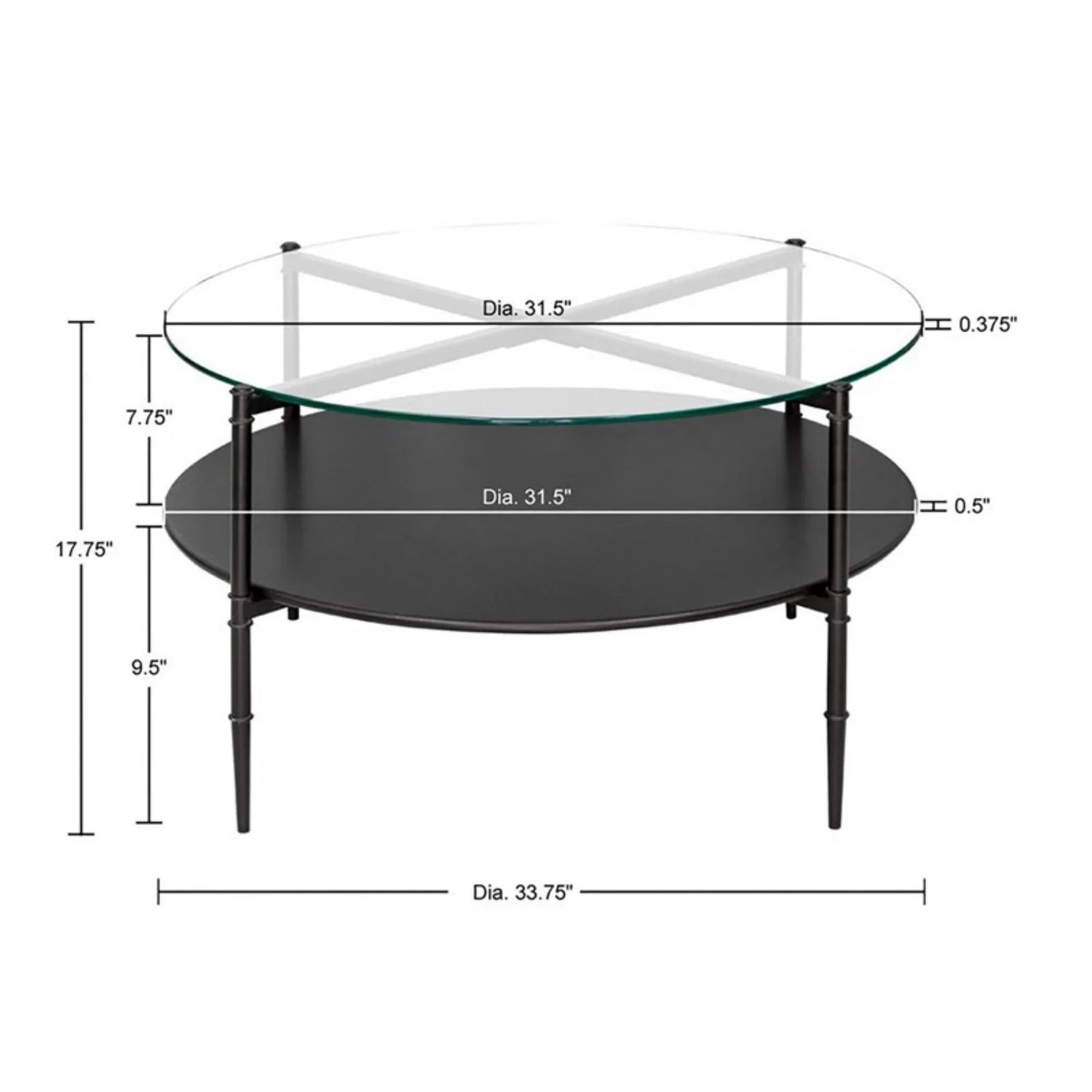 Caroline - Round Coffee Table - Black - Furniture Home Direct