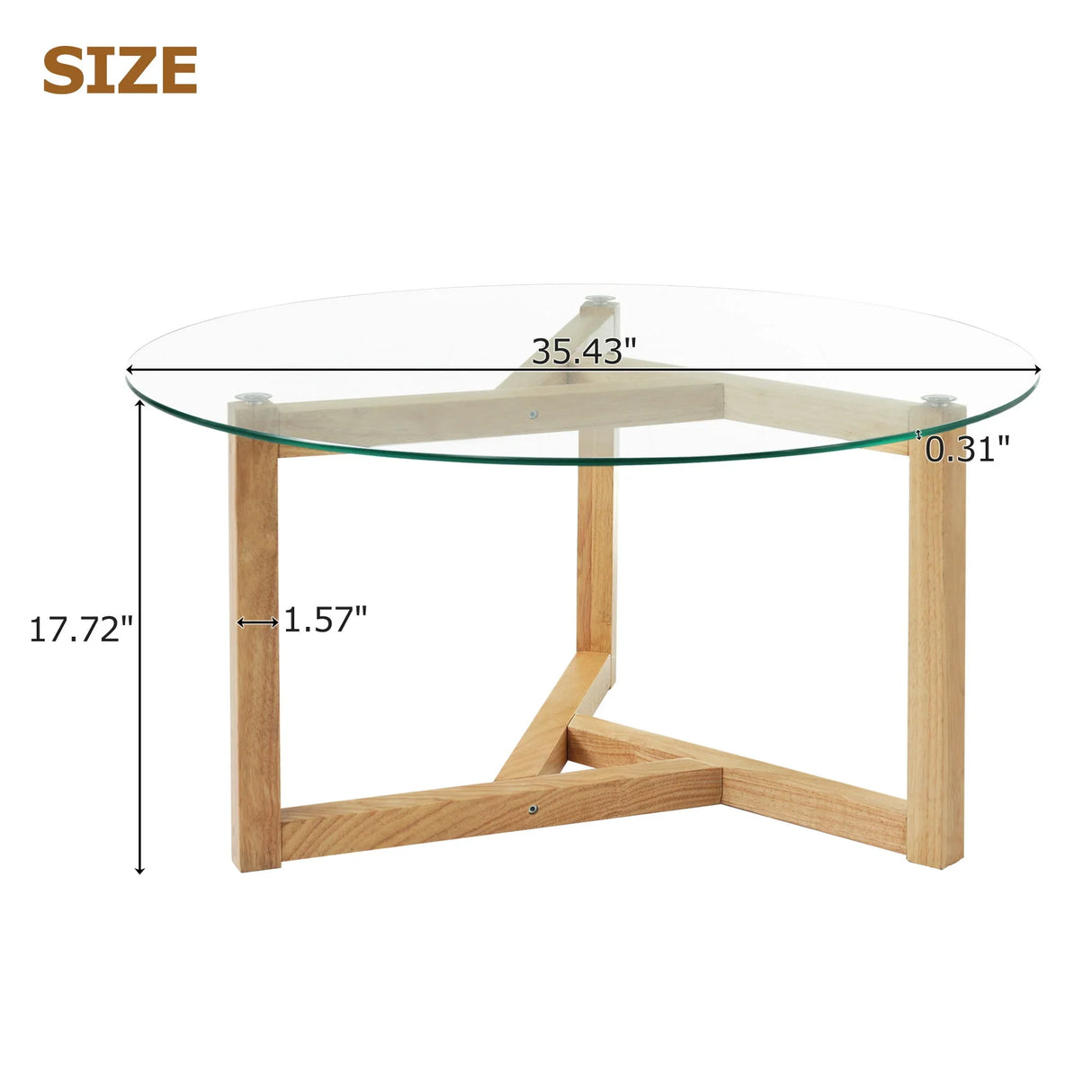 Round Glass Coffee Table Modern Cocktail Table - Furniture Home Direct