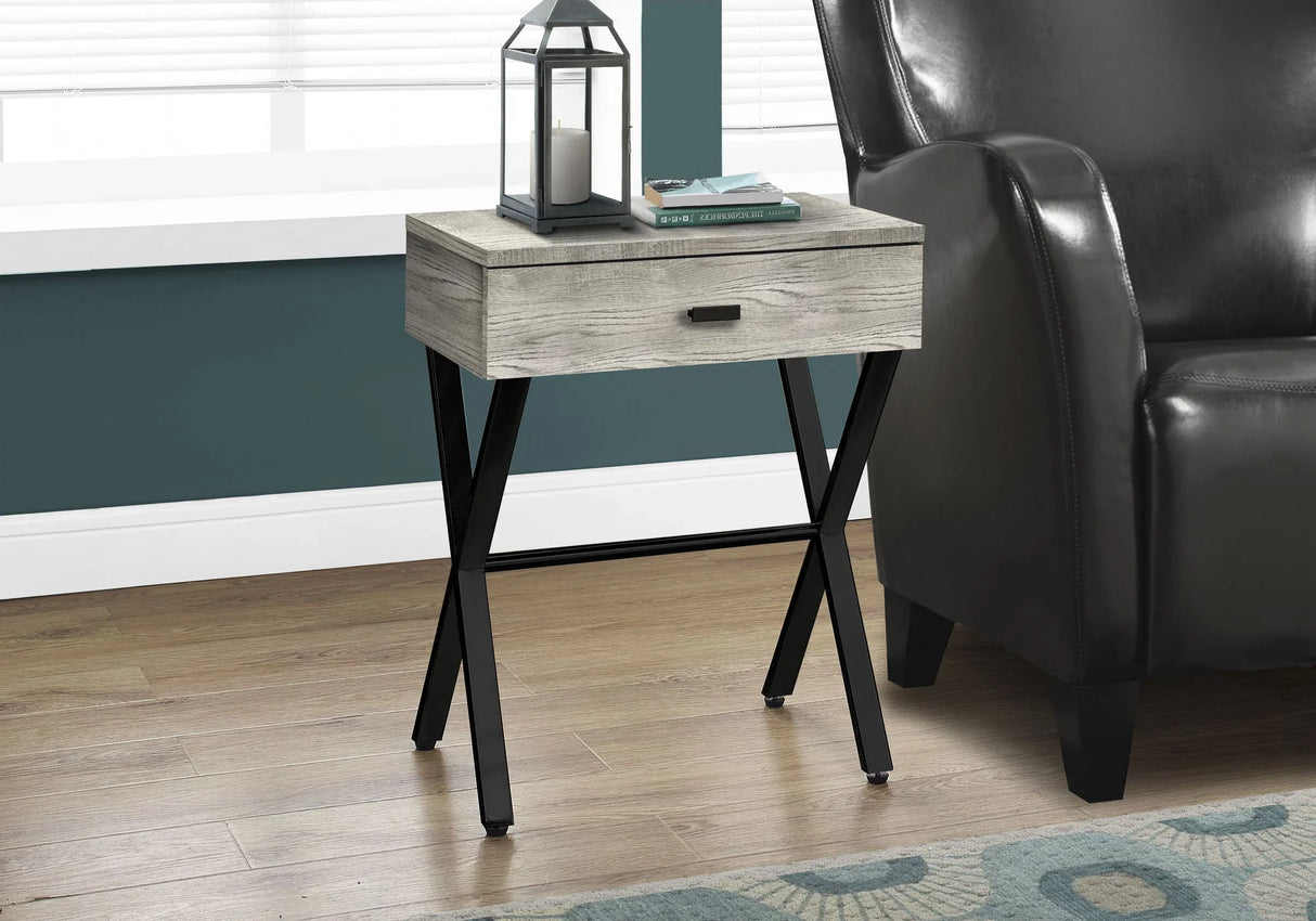 Accent Side X Table, Storage Drawer, Contemporary & Modern - Furniture Home Direct