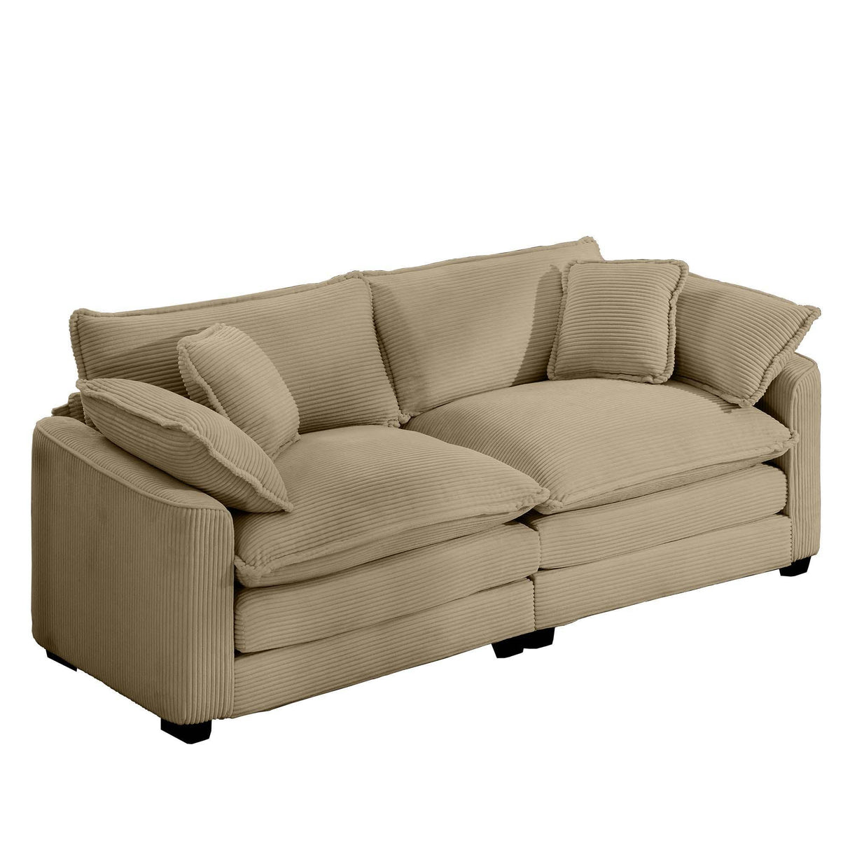 Modern 2 Seater With 4 Pillows, Upholstered Deep Seating Loveseat - Furniture Home Direct