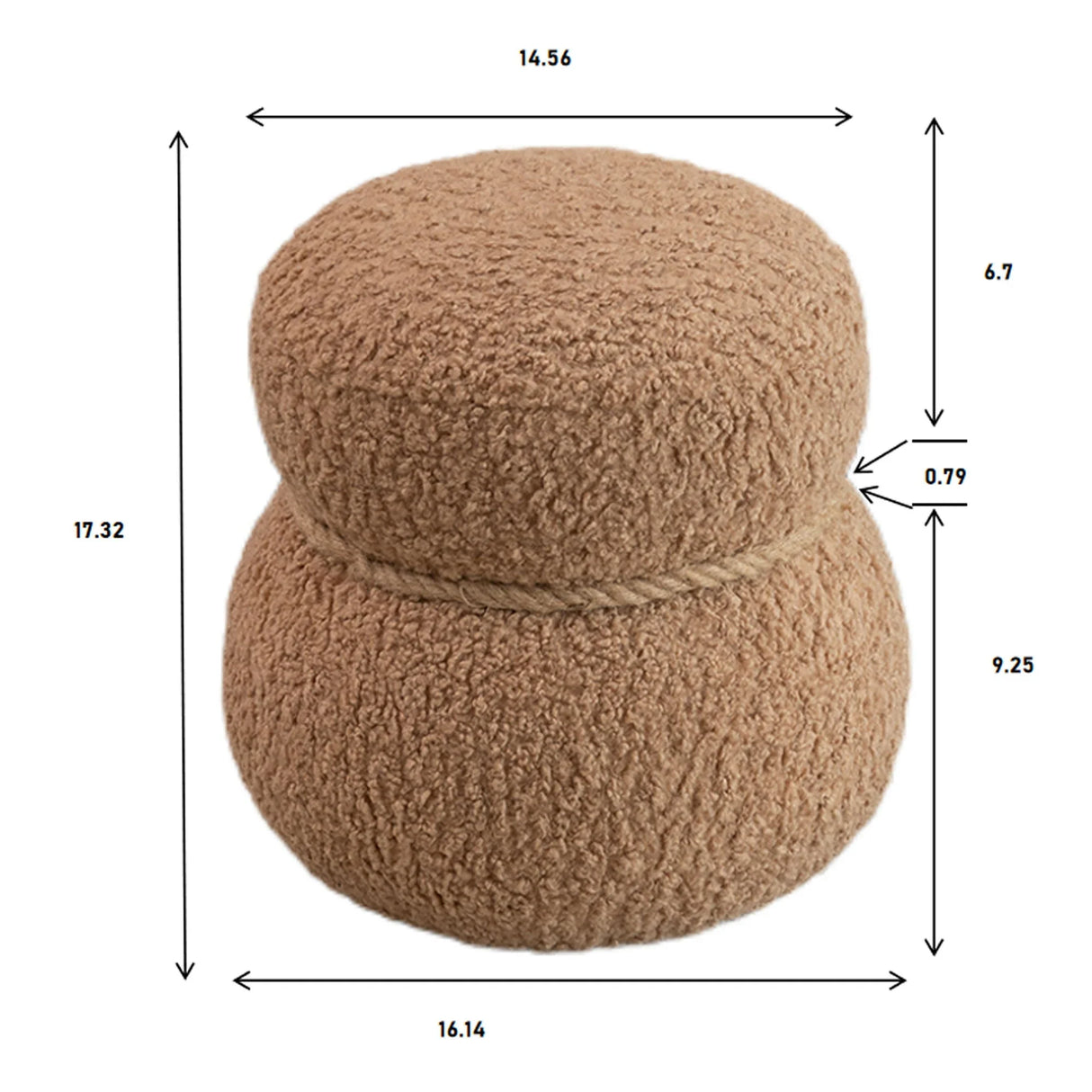 Snowman Stool With Cushion And Solid Wood Frame - Furniture Home Direct