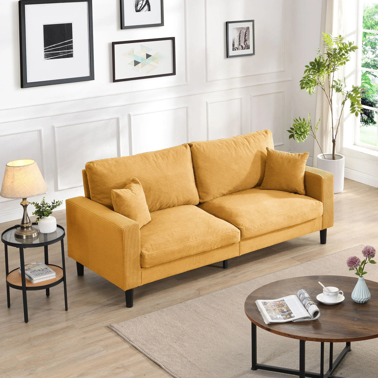 Modern Upholstered Resilience Three Seater Sofa - Furniture Home Direct