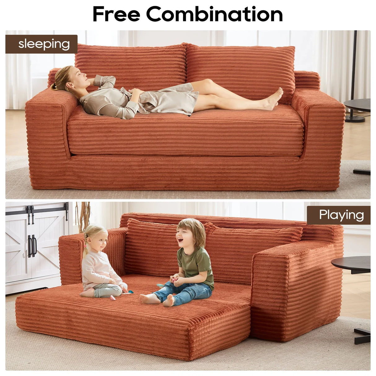 Convertible Loveseat Sofa Bed With Memory Foam & Steel Frame - Furniture Home Direct