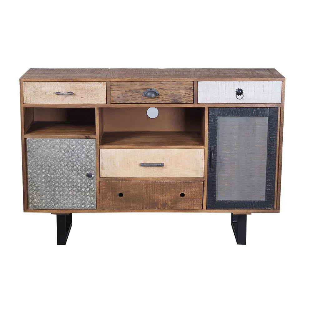 Rustic 2 Drawer Kitchen Island - Multi - Furniture Home Direct