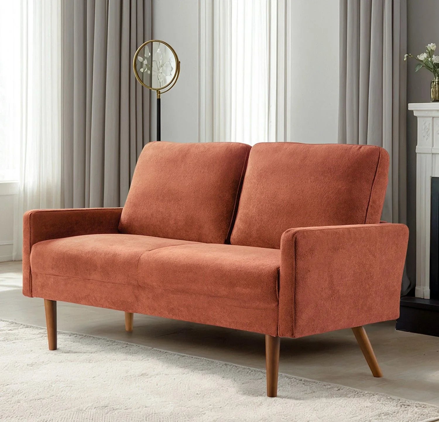 Loveseat Sofa, European Style With Sleek Design, Modern & Vintage Flair, Upholstered 2 Seater Couch - Furniture Home Direct