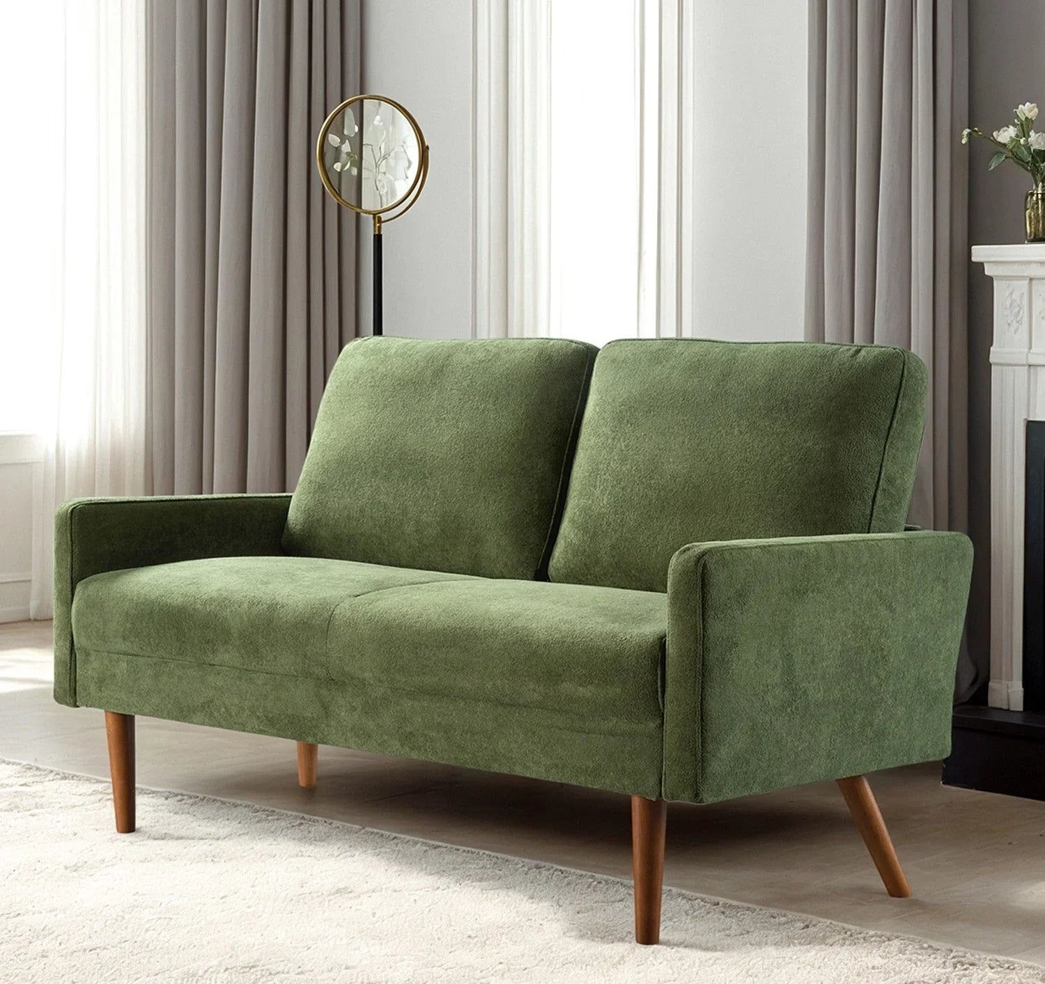 Loveseat Sofa, European Style With Sleek Design, Modern & Vintage Flair, Upholstered 2 Seater Couch - Furniture Home Direct