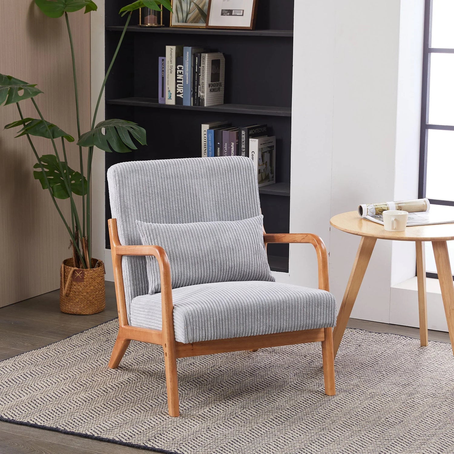 Accent Arm Chair With Pillow Upholstered - Furniture Home Direct