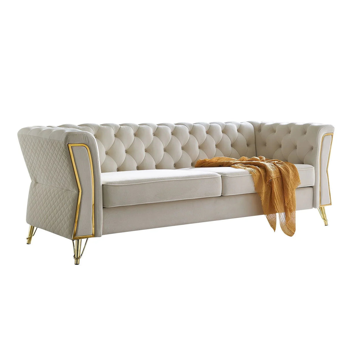 Modern Tufted Velvet Sofa For Living Room - Furniture Home Direct