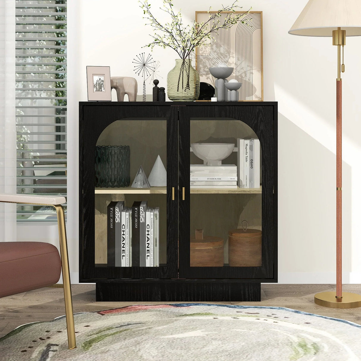 Storage Cabinet With Acrylic Door For Living Room - Furniture Home Direct