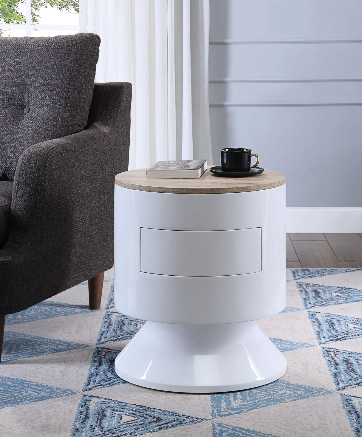 Otith - Accent Table With Display And Utility Function - White - Furniture Home Direct