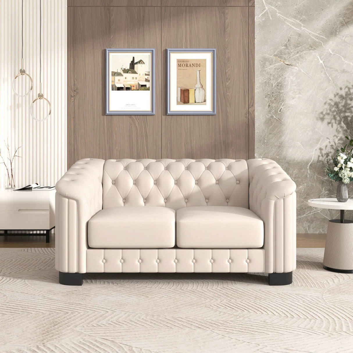 Upholstered Loveseat Sofa With Thick Removable Seat Cushion - Furniture Home Direct