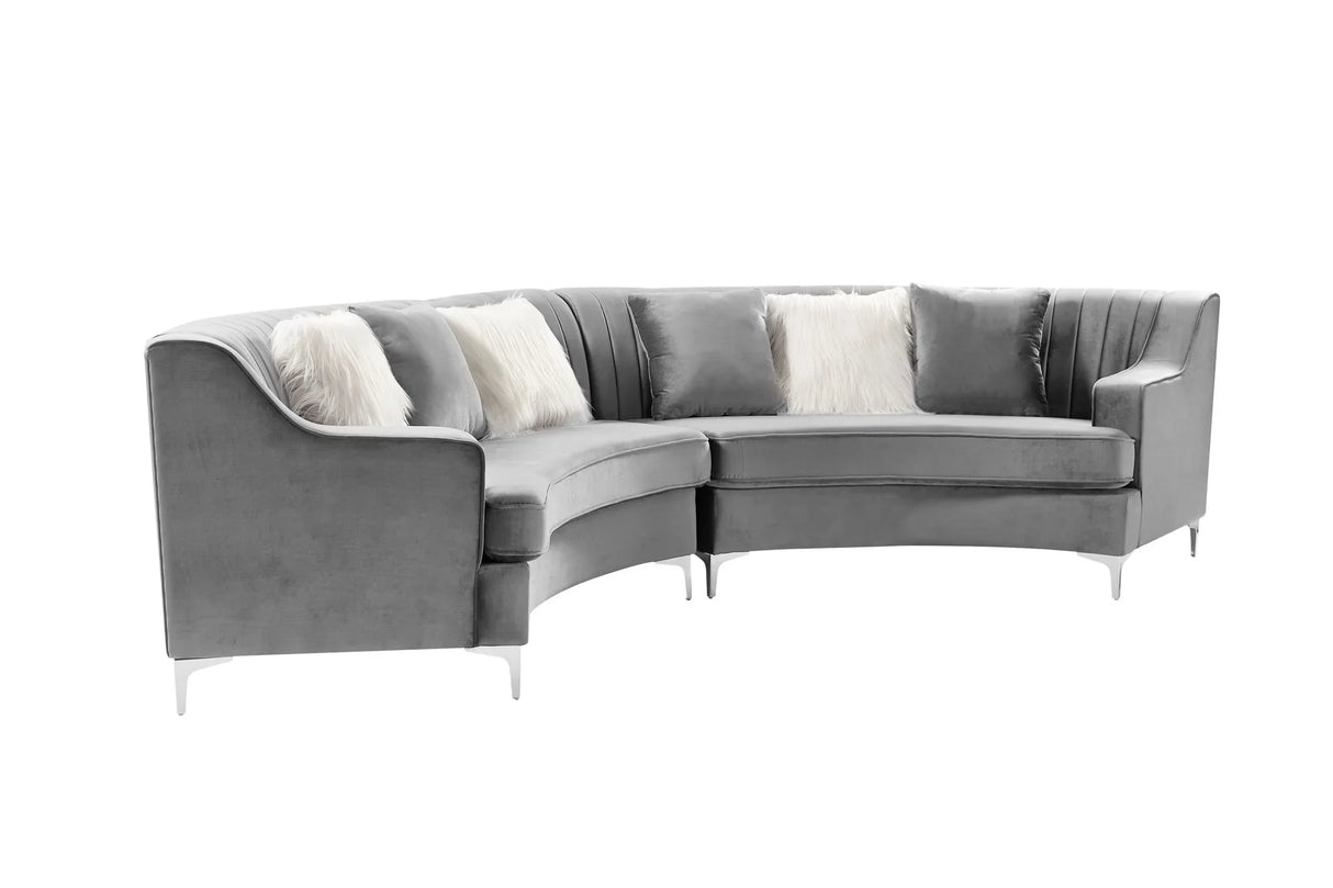Velvet Curved Sofa - Furniture Home Direct