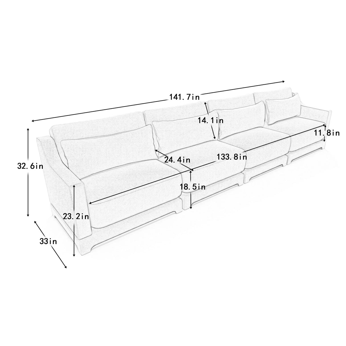 Elegant Sofa With Ergonomic Design And Lumbar Pillows - Furniture Home Direct