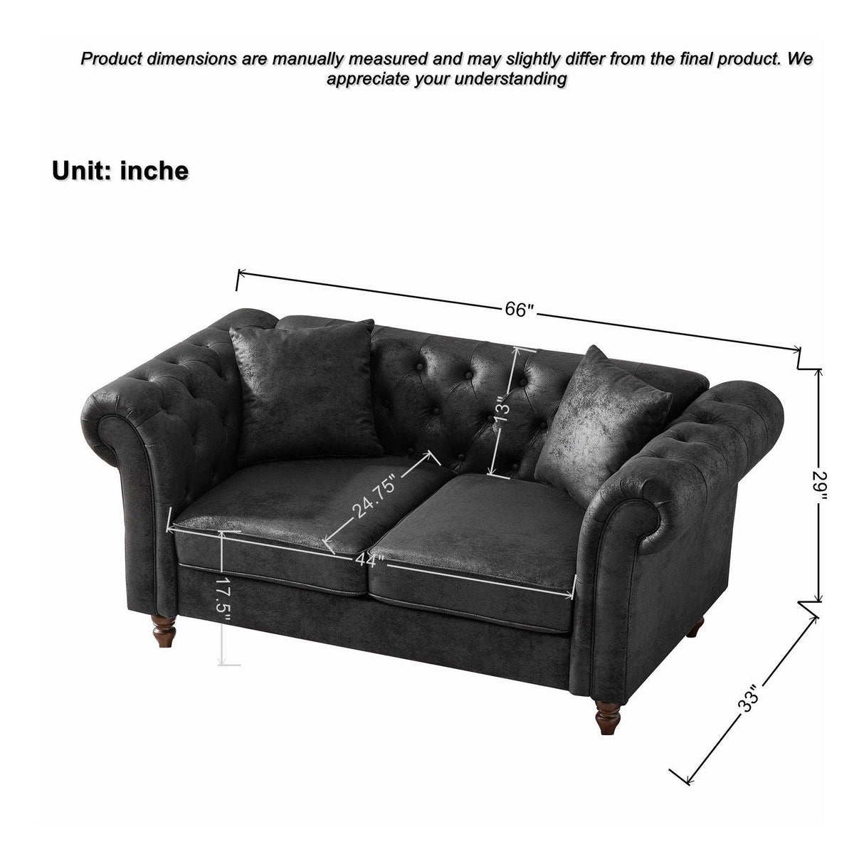 Chesterfield 3 And 2 Seater Sofa Set, High Tech Fabric Upholstered Couch For Living Room - Furniture Home Direct